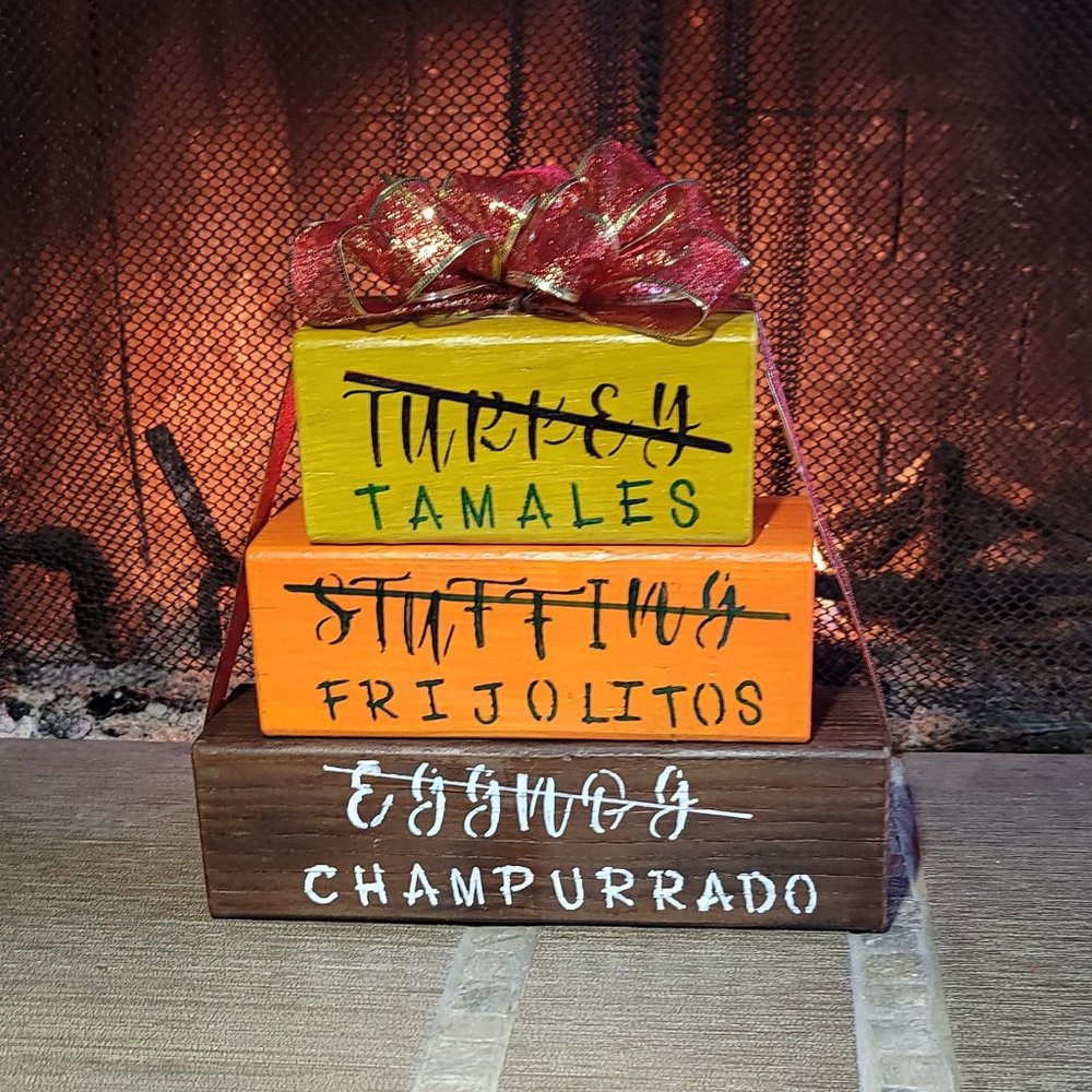 Decoracion de madera solida "celebrando las fiestas al estilo Mexicano"